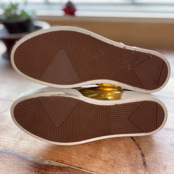 Michael Kors Grover Slip On Sneakers Metallic Gold Shoes Women’s Size 6.5 EUC - Picture 8 of 9